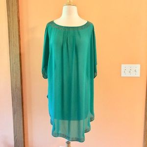 Soft Surroundings Stunning Emerald Green Tunic